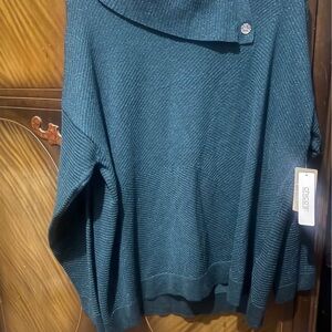 Chico's Deep Teal Cowl Neck Sweater